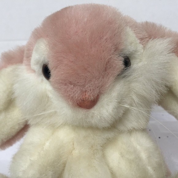 Vintage Chosun Intenational Pink White Bunny Plush Stuffed Animal 7" Floppy Ears - Picture 12 of 12